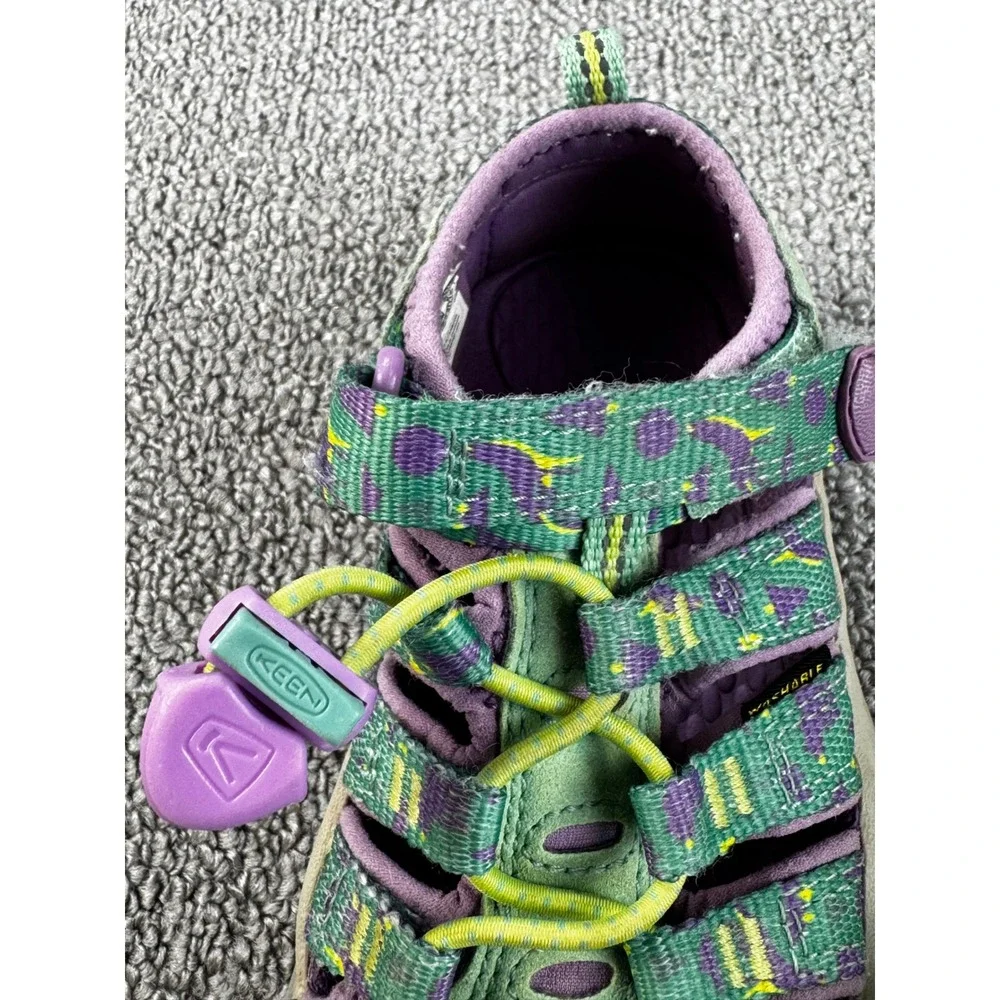 Keen Kids Newport H2 Sandal 8 Toddler Green Purple Dinosaur Print Sport Outdoors